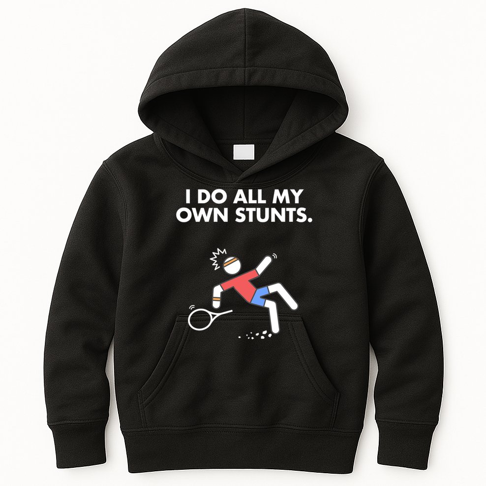 Get Well Funny Tennis Accident I Do My Own Stunts Gift Kids Hoodie
