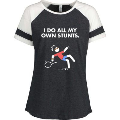 Get Well Funny Tennis Accident I Do My Own Stunts Gift Enza Ladies Jersey Colorblock Tee