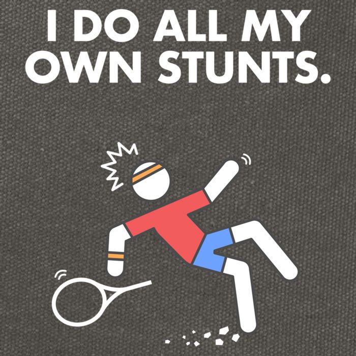 Get Well Funny Tennis Accident I Do My Own Stunts Gift Cotton Canvas Backpack