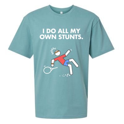 Get Well Funny Tennis Accident I Do My Own Stunts Gift Sueded Cloud Jersey T-Shirt