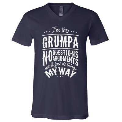 Grumpa Way Funny Grandpa Fathers Day V-Neck T-Shirt