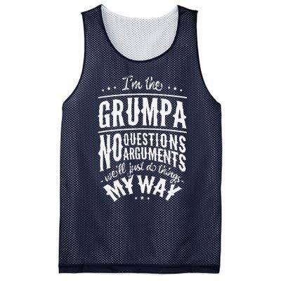 Grumpa Way Funny Grandpa Fathers Day Mesh Reversible Basketball Jersey Tank