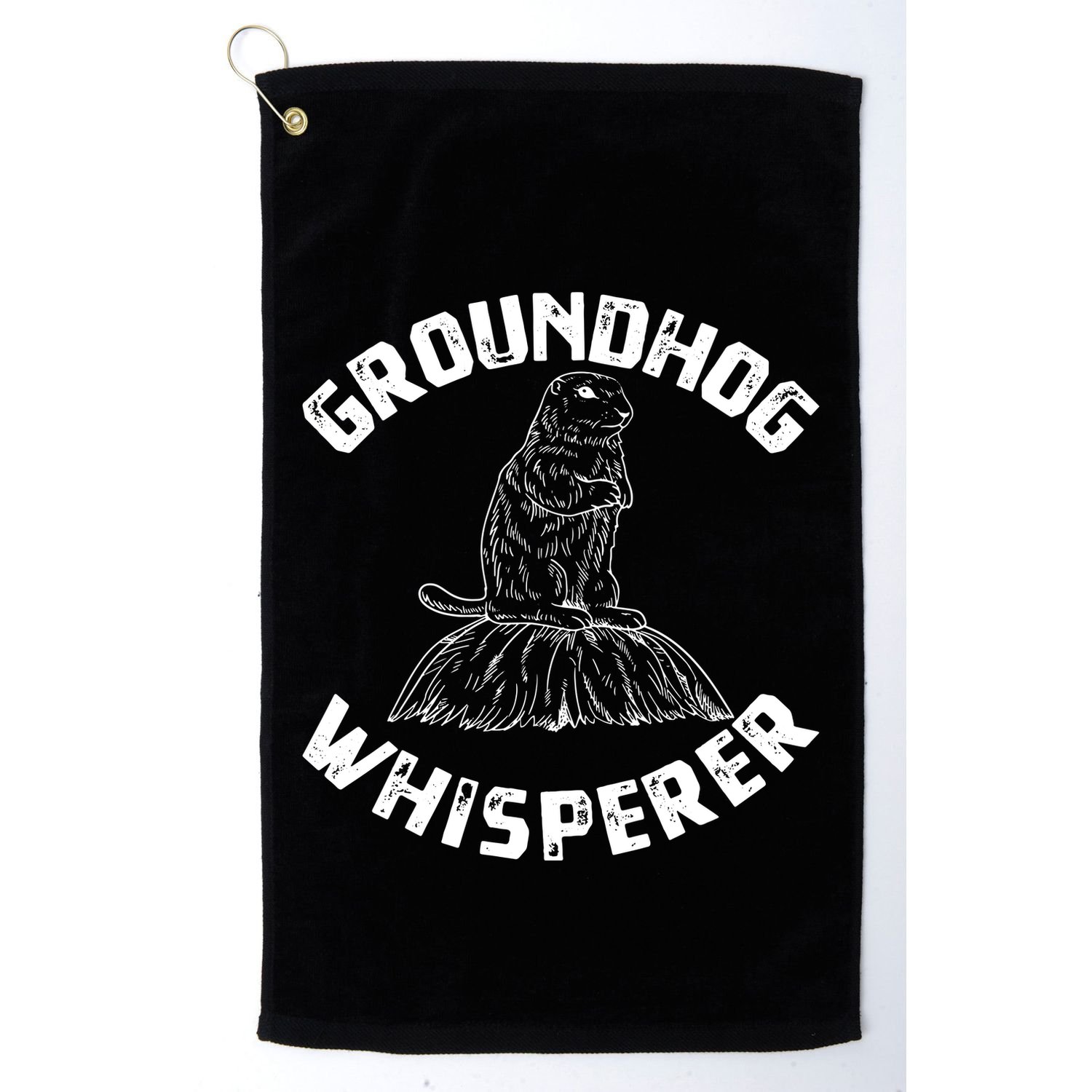 Groundhog Whisperer Funny Woodchuck Groundhog Day Golf Towel