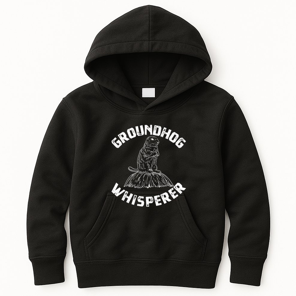 Groundhog Whisperer Funny Woodchuck Groundhog Day Kids Hoodie
