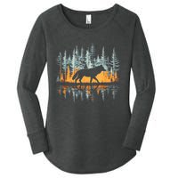 Graphic Wolf Forest Nature Wildlife Outdoor Women's Perfect Tri Tunic Long Sleeve Shirt