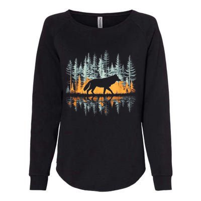 Graphic Wolf Forest Nature Wildlife Outdoor Womens California Wash Sweatshirt