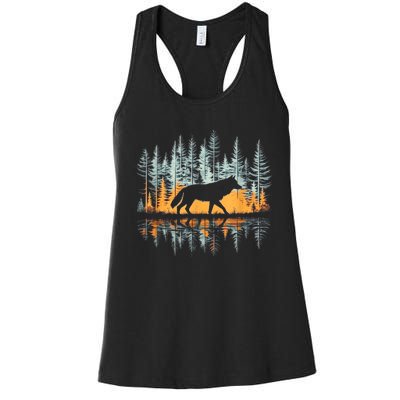 Graphic Wolf Forest Nature Wildlife Outdoor Women's Racerback Tank