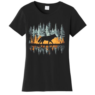 Graphic Wolf Forest Nature Wildlife Outdoor Women's T-Shirt