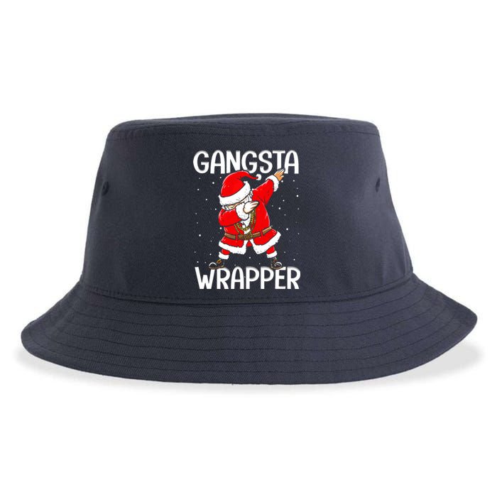 Gangsta Wrapper Funny Dabbing Santa Christmas Sustainable Bucket Hat