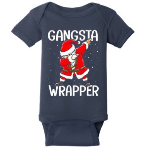 Gangsta Wrapper Funny Dabbing Santa Christmas Baby Bodysuit