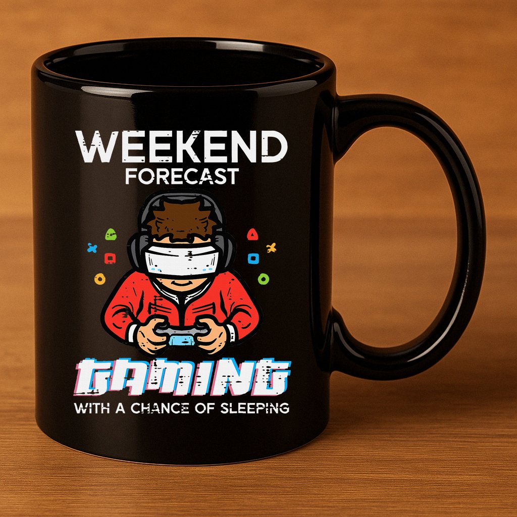 Gamer Weekend Forecast Gaming Sleeping 11oz C Handle Ceramic Mug