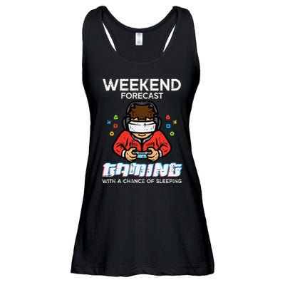 Gamer Weekend Forecast Gaming Sleeping Ladies Essential Flowy Tank