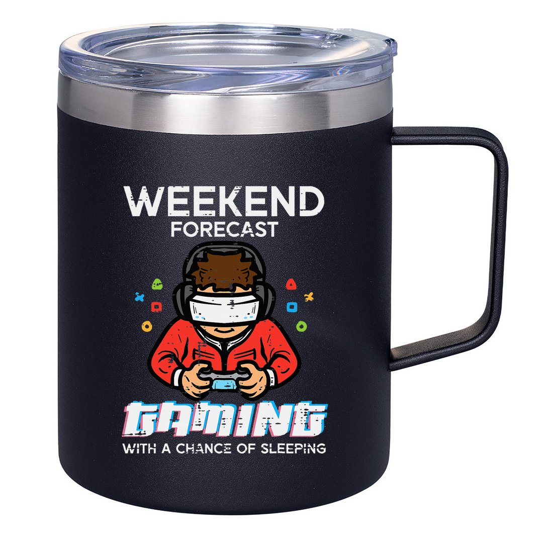 Gamer Weekend Forecast Gaming Sleeping 12oz Stainless Steel Coffee Mug