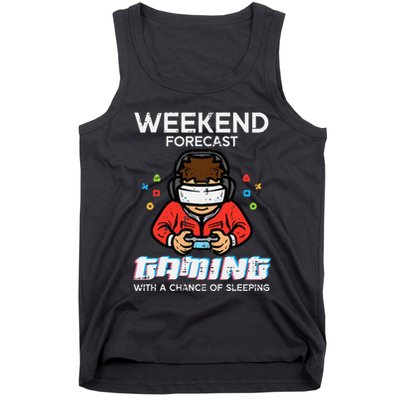 Gamer Weekend Forecast Gaming Sleeping Tank Top