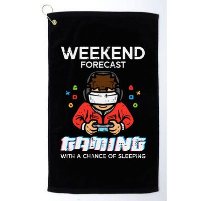Gamer Weekend Forecast Gaming Sleeping Golf Towel