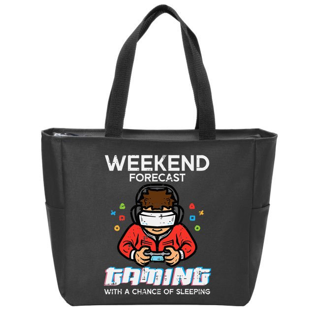 Gamer Weekend Forecast Gaming Sleeping Zip Tote Bag