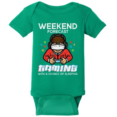 Gamer Weekend Forecast Gaming Sleeping Baby Bodysuit