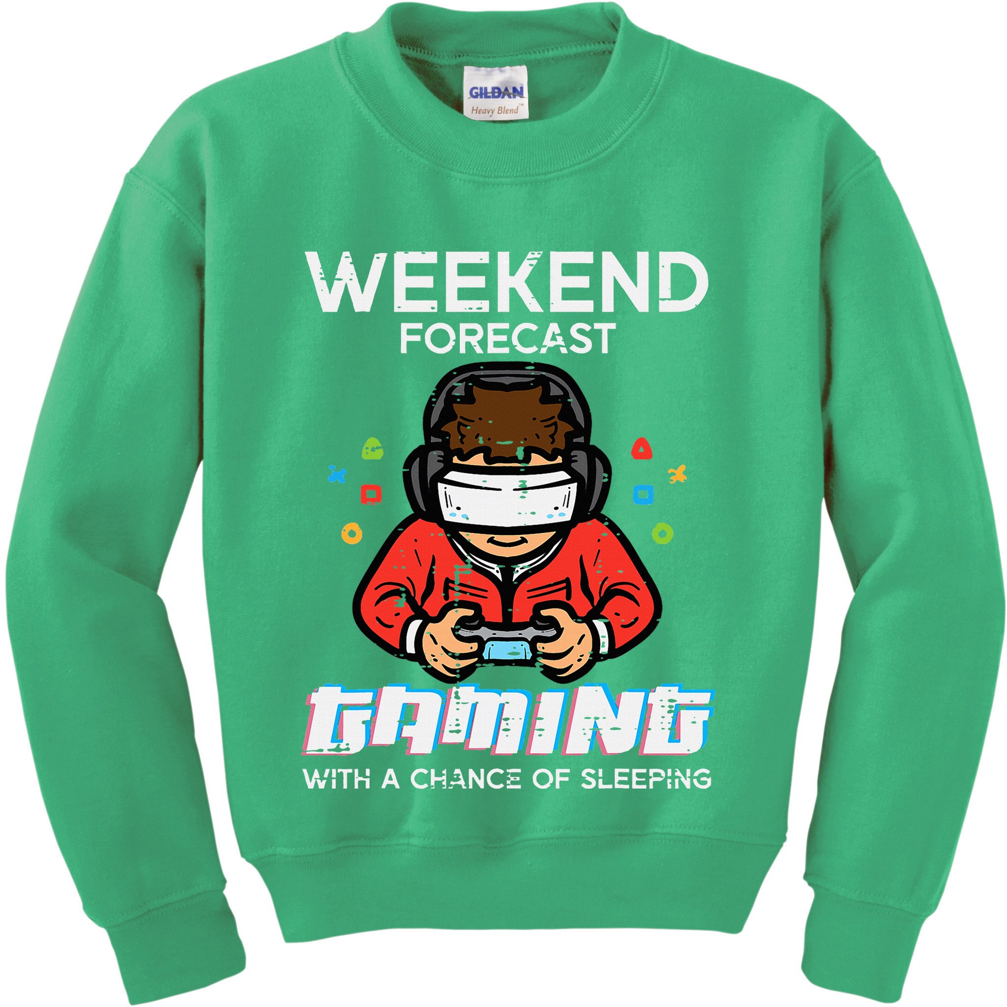 Gamer Weekend Forecast Gaming Sleeping Kids Sweatshirt