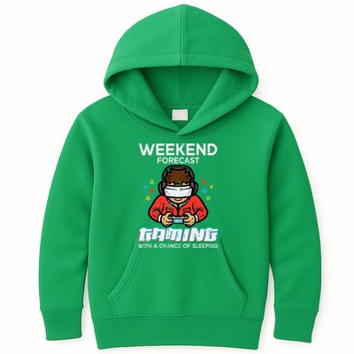 Gamer Weekend Forecast Gaming Sleeping Kids Hoodie