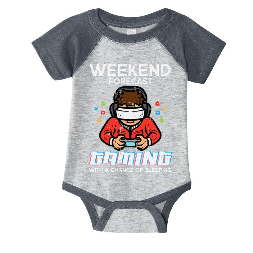 Gamer Weekend Forecast Gaming Sleeping Infant Baby Jersey Bodysuit
