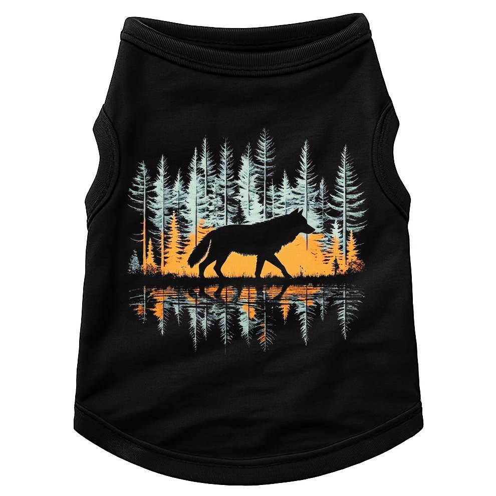 Graphic Wolf Forest Nature Wildlife Outdoor Doggie Tank