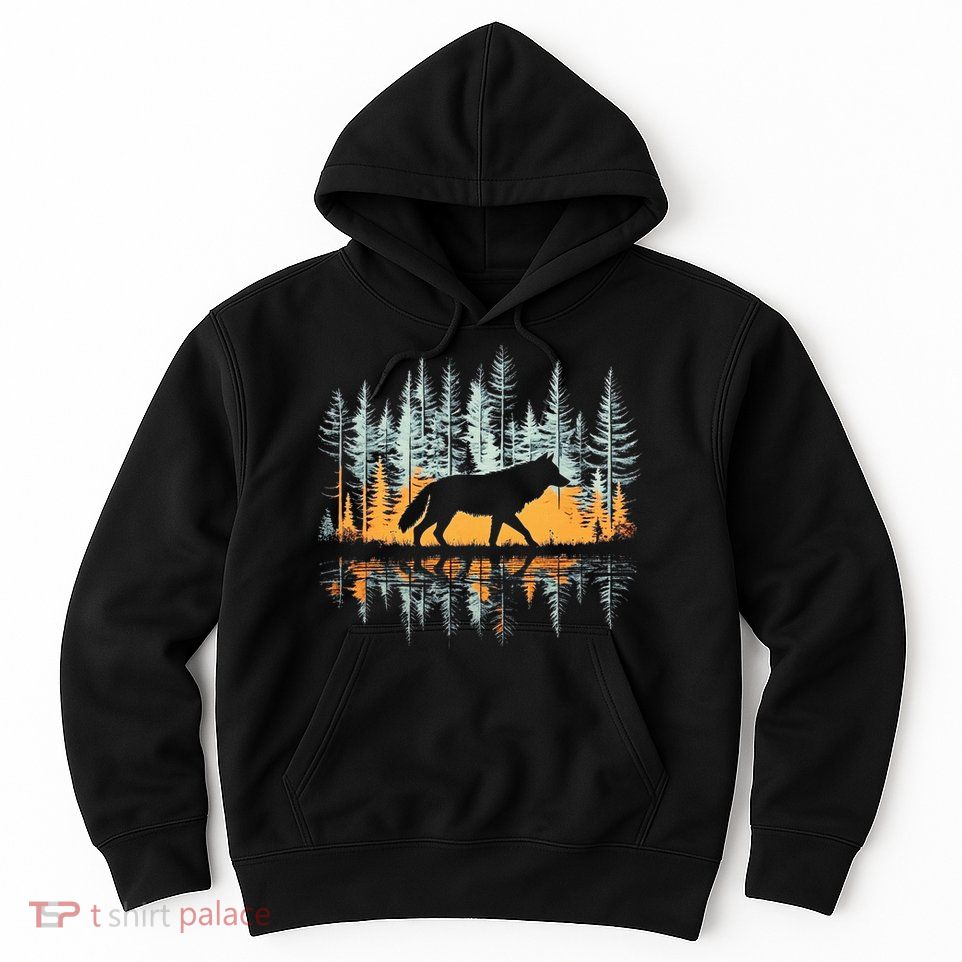 Graphic Wolf Forest Nature Wildlife Outdoor Hoodie
