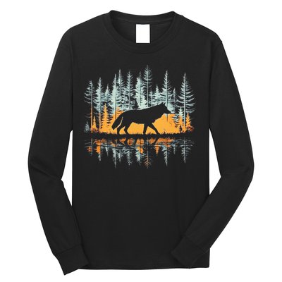 Graphic Wolf Forest Nature Wildlife Outdoor Long Sleeve Shirt