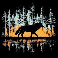 Graphic Wolf Forest Nature Wildlife Outdoor Long Sleeve Shirt