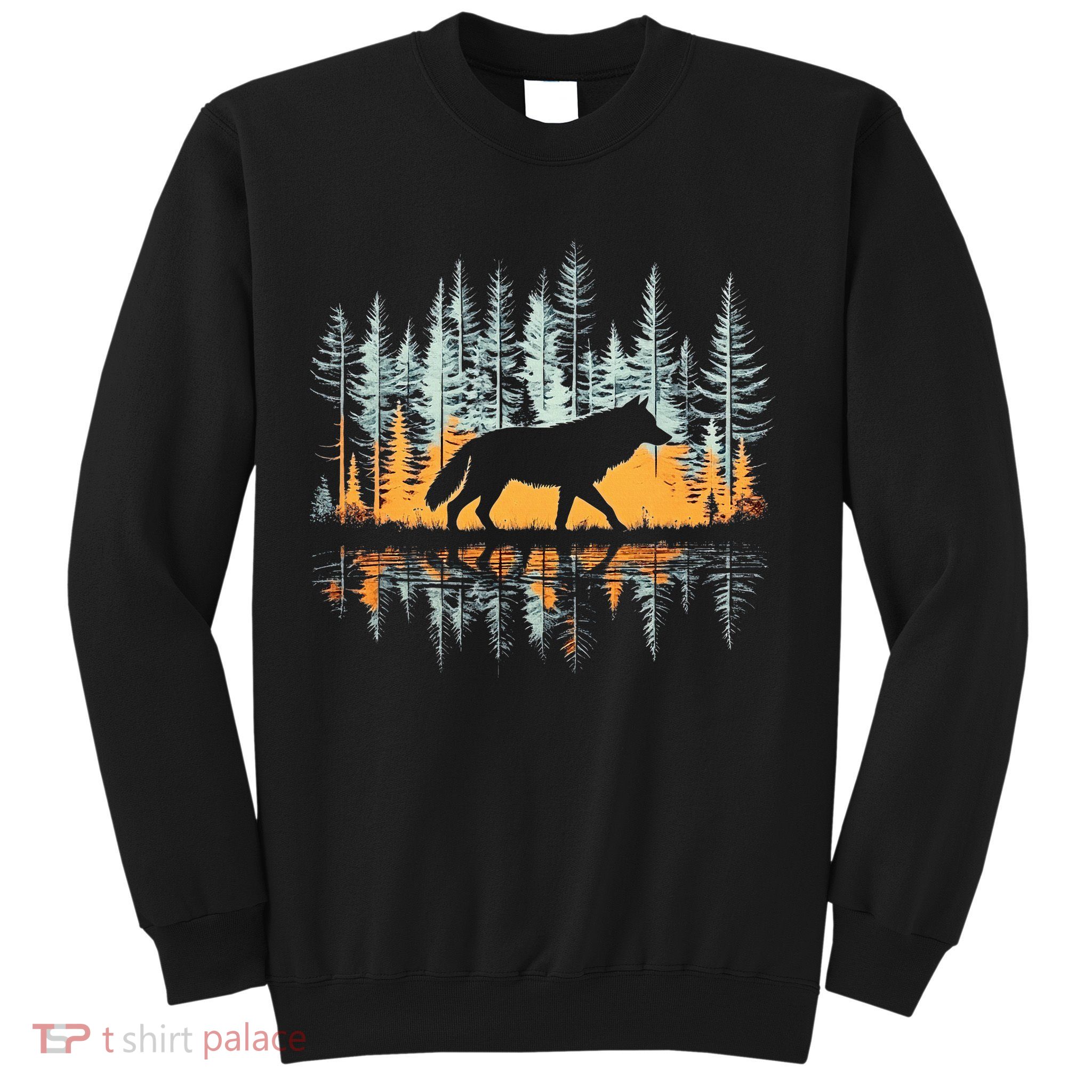 Graphic Wolf Forest Nature Wildlife Outdoor Sweatshirt