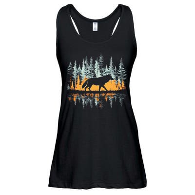 Graphic Wolf Forest Nature Wildlife Outdoor Ladies Essential Flowy Tank