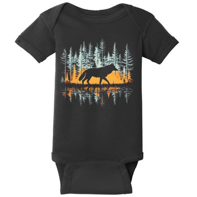 Graphic Wolf Forest Nature Wildlife Outdoor Baby Bodysuit
