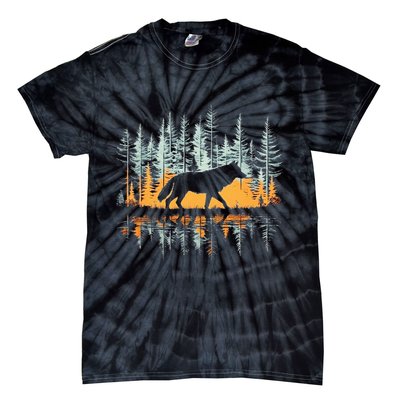 Graphic Wolf Forest Nature Wildlife Outdoor Tie-Dye T-Shirt