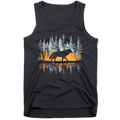 Graphic Wolf Forest Nature Wildlife Outdoor Tank Top
