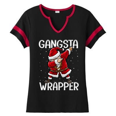 Gangsta Wrapper Funny Dabbing Santa Christmas Shirt Men Kids Sweatshirt Ladies Halftime Notch Neck Tee