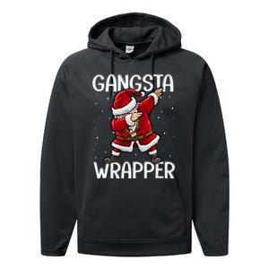 Gangsta Wrapper Funny Dabbing Santa Christmas Shirt Men Kids Sweatshirt Performance Fleece Hoodie