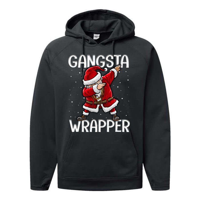 Gangsta Wrapper Funny Dabbing Santa Christmas Shirt Men Kids Sweatshirt Performance Fleece Hoodie