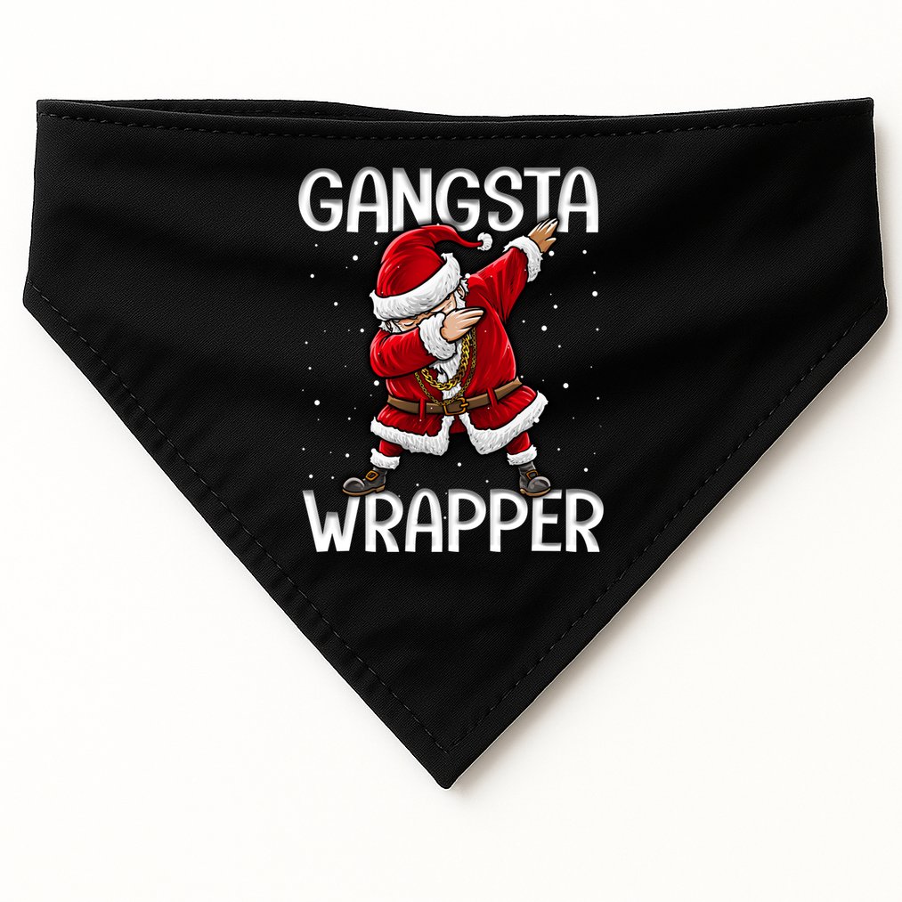 Gangsta Wrapper Funny Dabbing Santa Christmas Shirt Men Kids Sweatshirt USA-Made Doggie Bandana