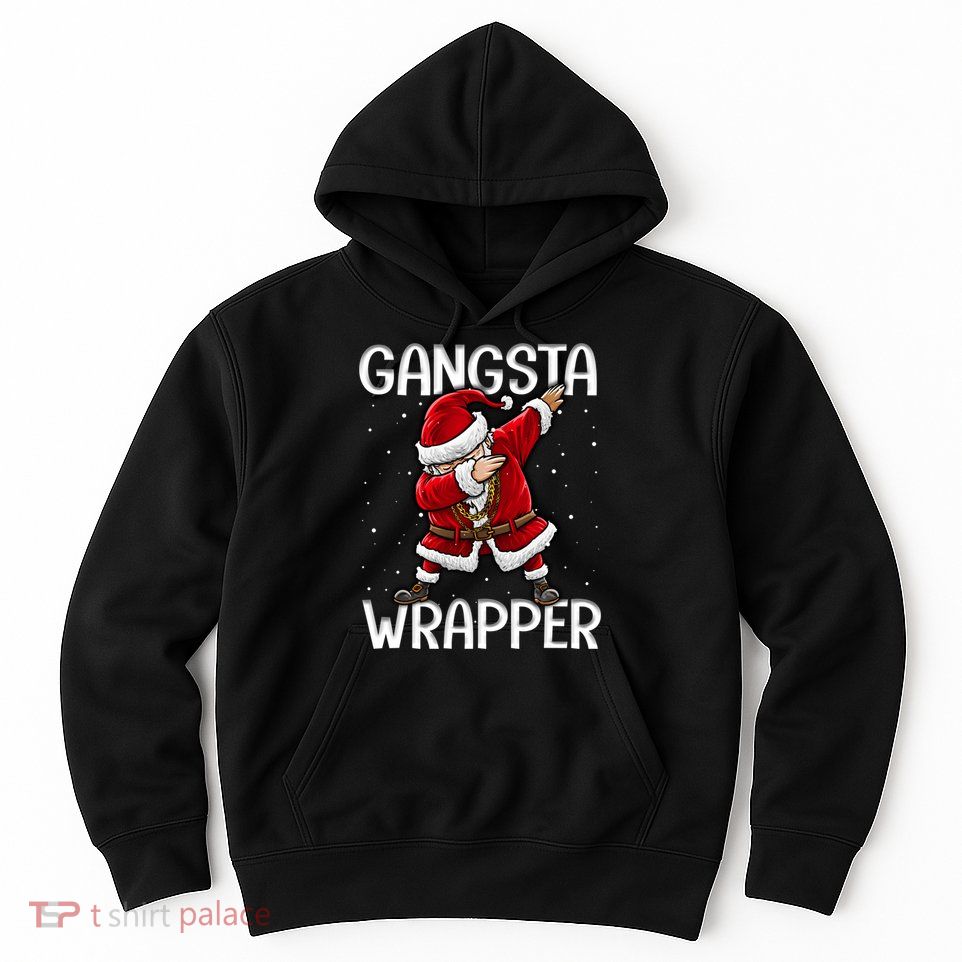 Gangsta Wrapper Funny Dabbing Santa Christmas Shirt Men Kids Sweatshirt Hoodie