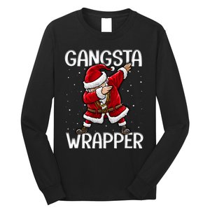 Gangsta Wrapper Funny Dabbing Santa Christmas Shirt Men Kids Sweatshirt Long Sleeve Shirt