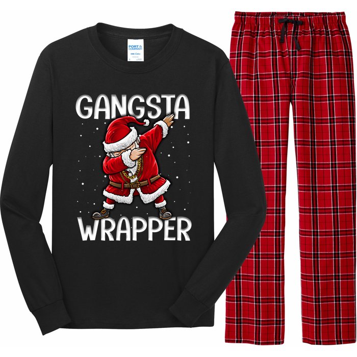 Gangsta Wrapper Funny Dabbing Santa Christmas Shirt Men Kids Sweatshirt Long Sleeve Pajama Set