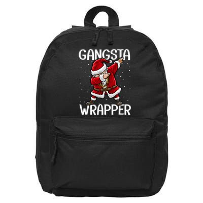 Gangsta Wrapper Funny Dabbing Santa Christmas Shirt Men Kids Sweatshirt 16 in Basic Backpack