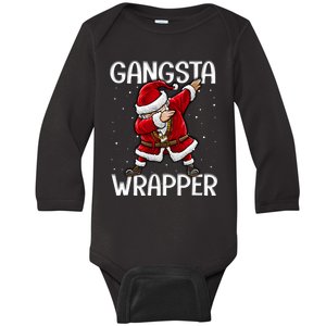 Gangsta Wrapper Funny Dabbing Santa Christmas Shirt Men Kids Sweatshirt Baby Long Sleeve Bodysuit