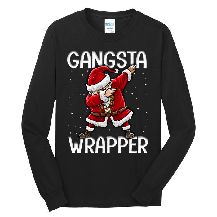 Gangsta Wrapper Funny Dabbing Santa Christmas Shirt Men Kids Sweatshirt Tall Long Sleeve T-Shirt