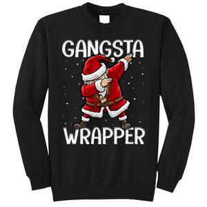 Gangsta Wrapper Funny Dabbing Santa Christmas Shirt Men Kids Sweatshirt Tall Sweatshirt