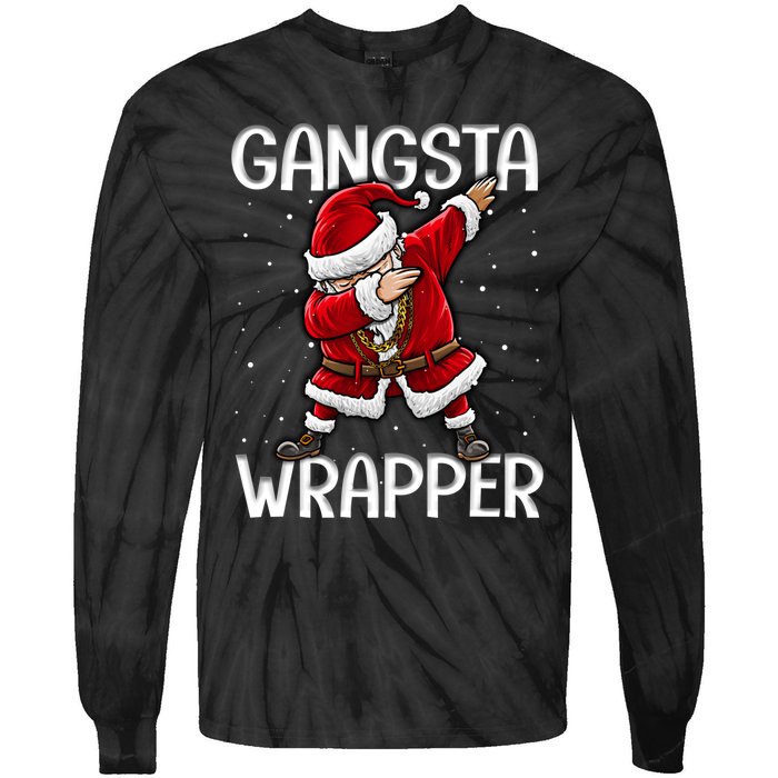 Gangsta Wrapper Funny Dabbing Santa Christmas Shirt Men Kids Sweatshirt Tie-Dye Long Sleeve Shirt