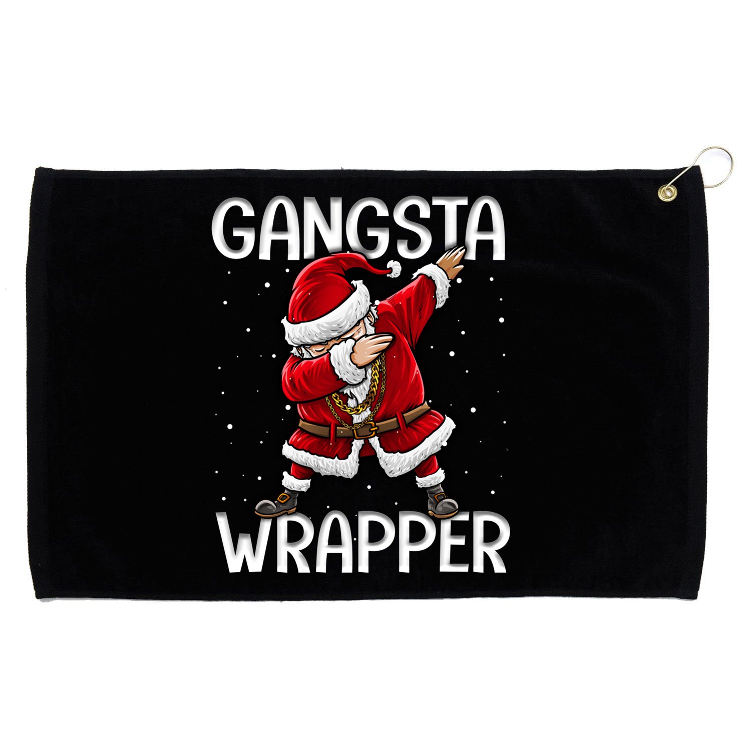 Gangsta Wrapper Funny Dabbing Santa Christmas Shirt Men Kids Sweatshirt Grommeted Golf Towel