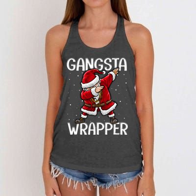 Gangsta Wrapper Funny Dabbing Santa Christmas Shirt Men Kids Sweatshirt Women's Knotted Racerback Tank