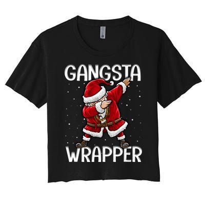 Gangsta Wrapper Funny Dabbing Santa Christmas Shirt Men Kids Sweatshirt Women's Crop Top Tee