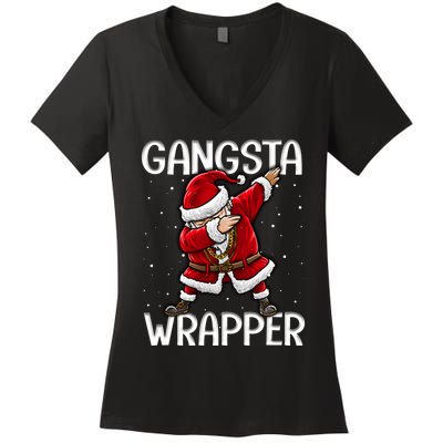 Gangsta Wrapper Funny Dabbing Santa Christmas Shirt Men Kids Sweatshirt Women's V-Neck T-Shirt