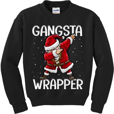 Gangsta Wrapper Funny Dabbing Santa Christmas Shirt Men Kids Sweatshirt Kids Sweatshirt